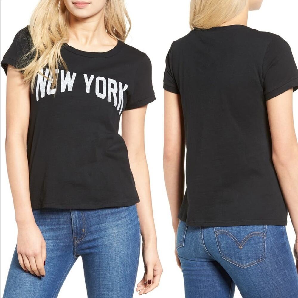 BP NEW YORK Black Crew Short sleeve tee 100% cotton XXS NWT